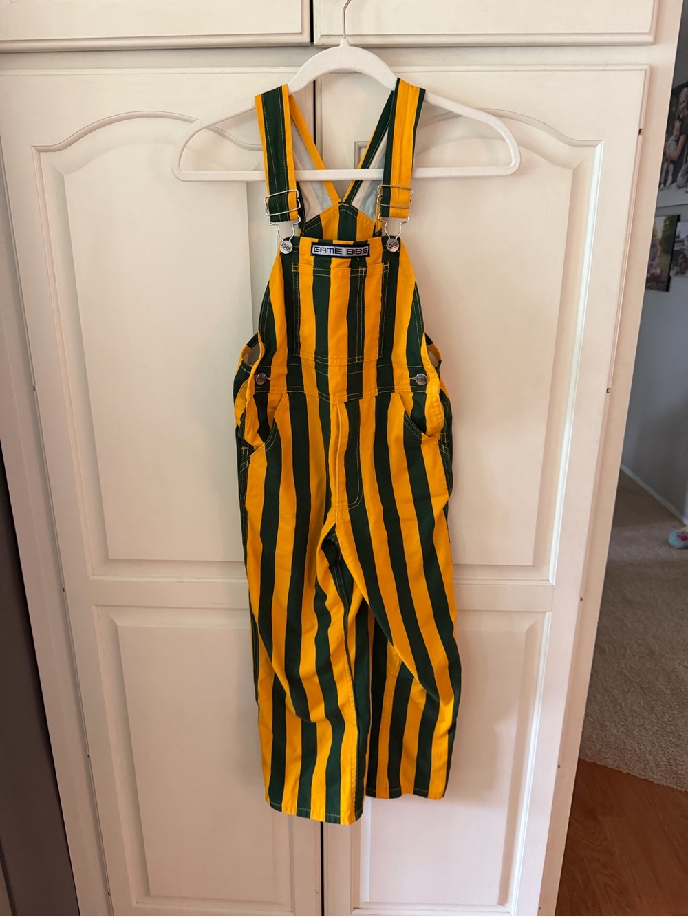 Pro shop (Green Bay) Game Day Bibs Striped Yellow & Green Kids' Overalls